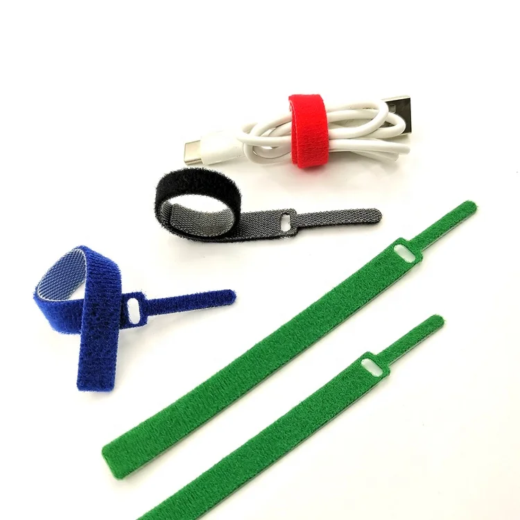 Multiple Colors Reusable Carry Hook Loop Cable Tie Wraps