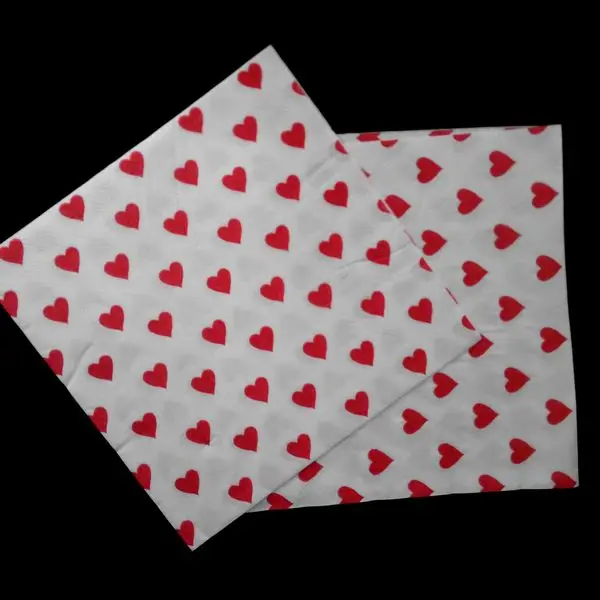 Printed Paper Napkin for Hotels Restaurants Bulk Packaging Recyclable Plastic Material Water Food Use