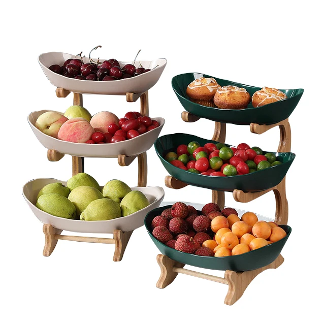 
Nordic style Plastic fruit tray dessert candy tray living room household 3-layer snack dried fruit tray 