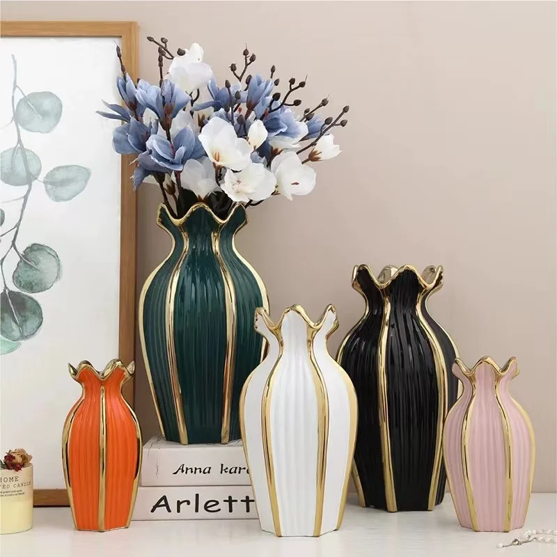 Wholesale Ceramic Nordic vases home decor modern tall flower vase decorative luxury white porcelain ceramic vases set Collection