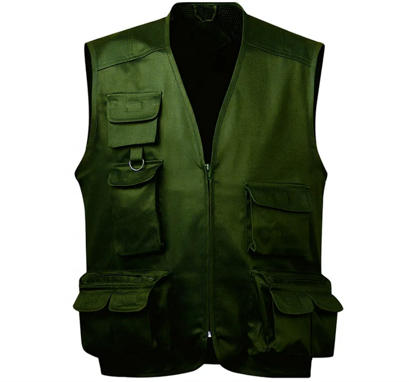 Лидер продаж, новый дизайн, универсальный рабочий жилет на молнии с несколькими карманами, рекламная униформа