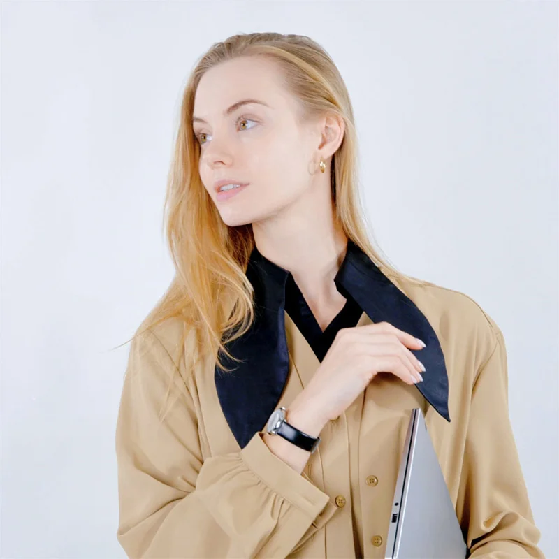Unique Removable Shirt Collar Accessory With Button Closure For Womens Chic Wardrobe