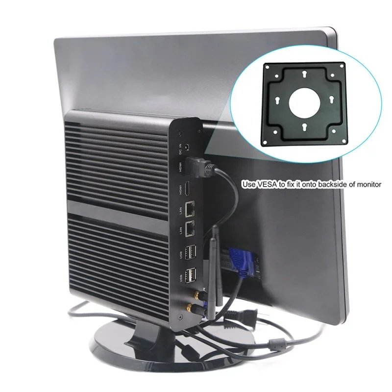 Небольшой компьютер-башенка, все в одном, настольный ПК I7 5500U, система без вентилятора, мини-ПК X86, низкая мощность 12 В, С rs232