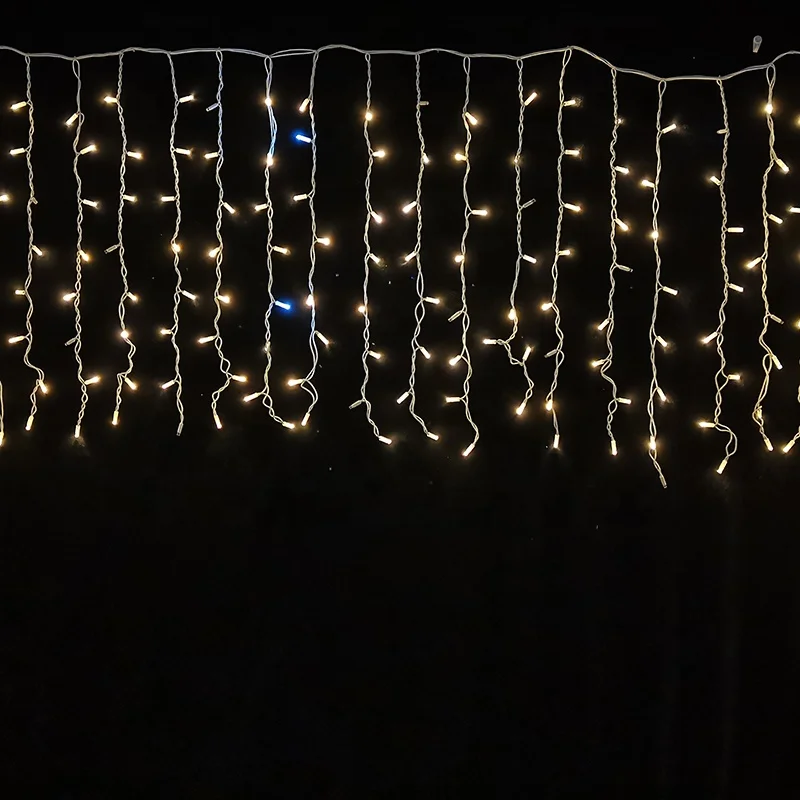Рождественское уличное украшение IP44, подключаемый резиновый кабель, занавеска