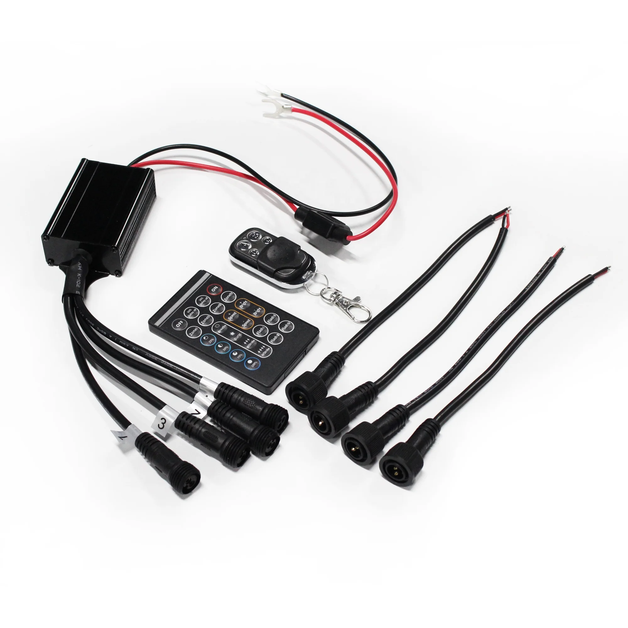 Wireless Dual Remote single color 4 key 24key wheel light Remote Controller Kit for rock light