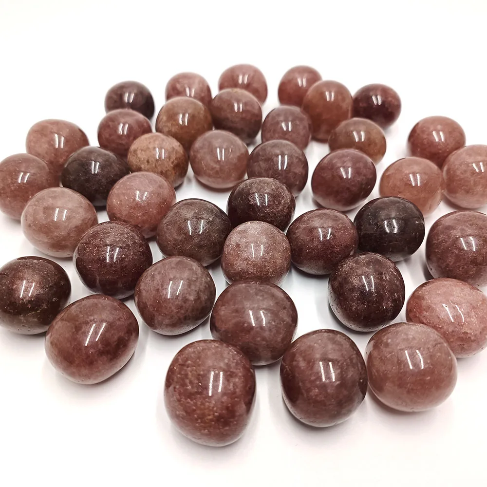 Crystal tumbles wholesale natural red strawberry quartz stone polishing strawberry quartz tumbled stone