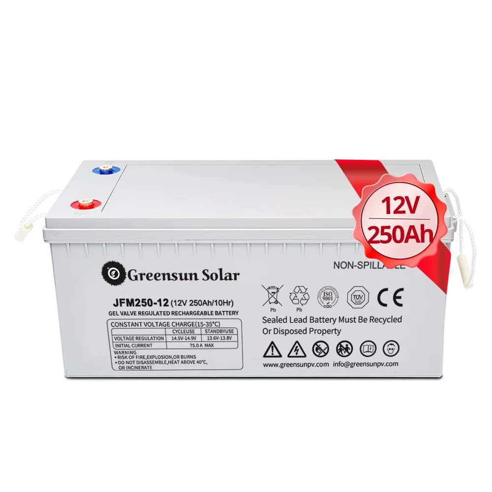 Greensun 300ah 250ah agm solar anel batteries 200ah 150ah 100ah sealed lead acid battery 12v with MSDS certification