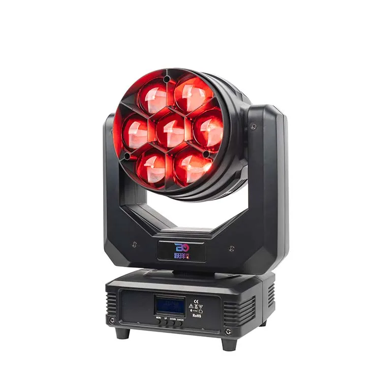 7x40w LED RGBW 4in1 wash beam zoom moving head stage light high power high quality small size party concert  wedding live show