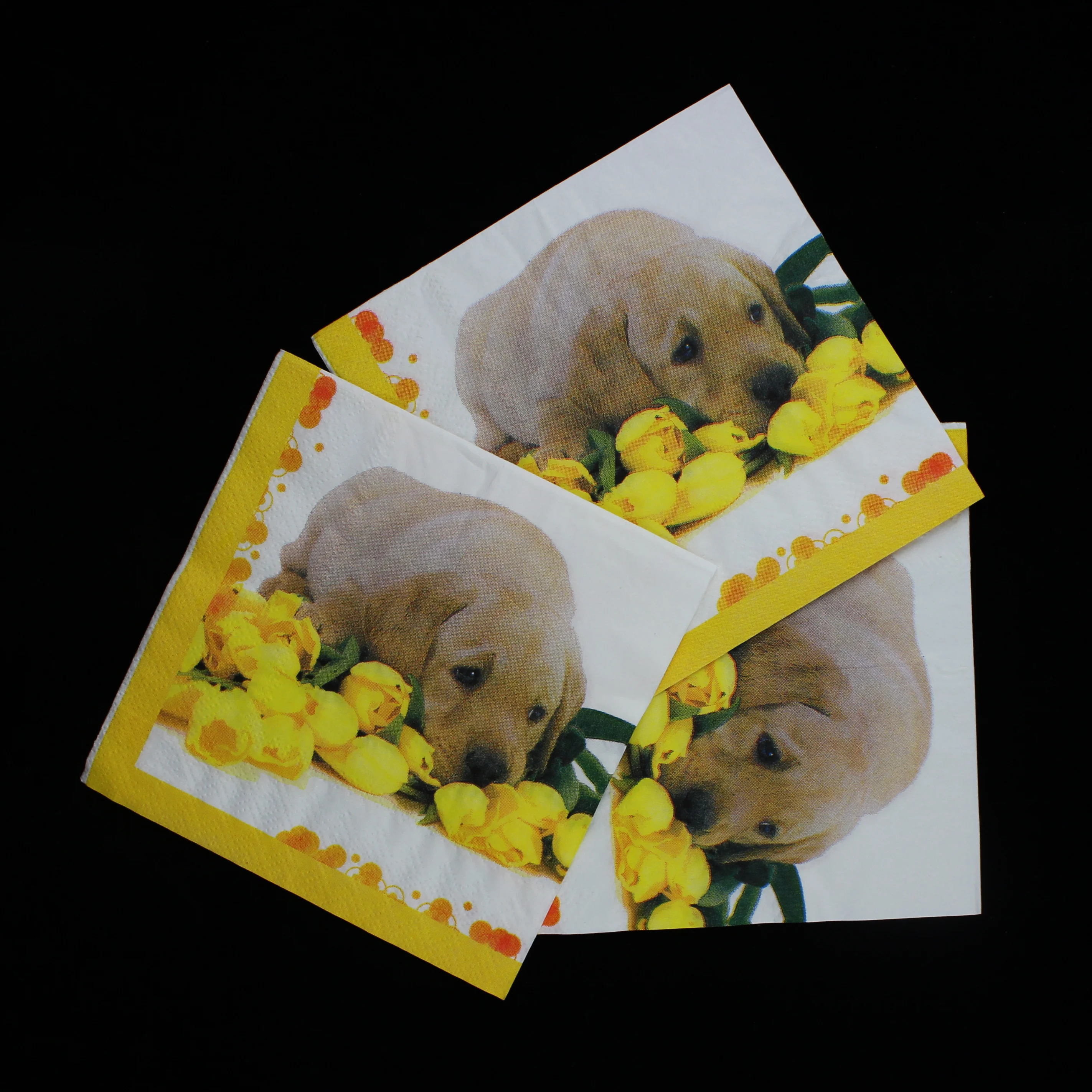 Custom 33x33cm Party Decoration Cocktail Disposable Tissue Paper Napkin