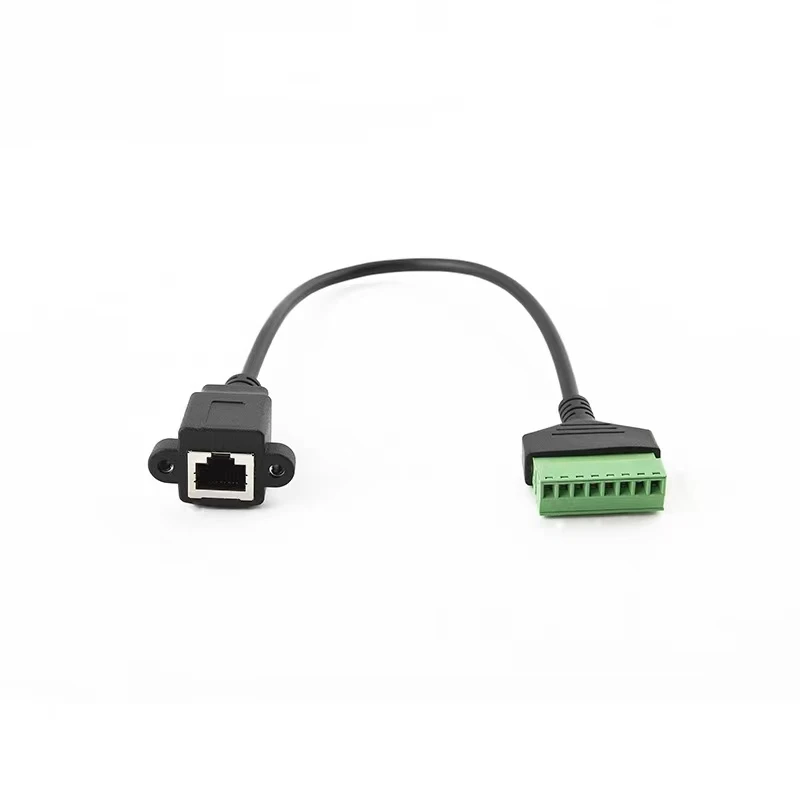 RJ45 to 8 Pin Screw Terminal Connector,RJ45 8p8c Female to 8Pin Bolt Connector for Cat5/6/7 Ethernet