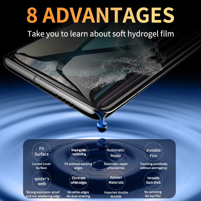 4Pcs Full Glue Hydrogel Film Screen Protector For Samsung Galaxy S20 S22 S21 S23 Plus Ultra  Screen Protectors On Note 20 Ultra