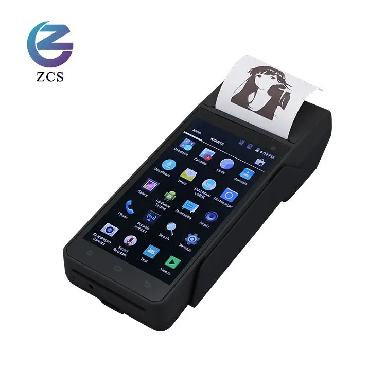 Новинка 5 0 дюймовый смарт-терминал Z90 считыватель карт EFT Pos с принтером для печати билетов управление