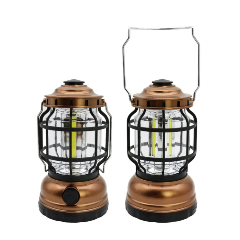 2020 New Product High Quality COB Antique Portable Lamp With Stainless Steel handle Camp Light For
