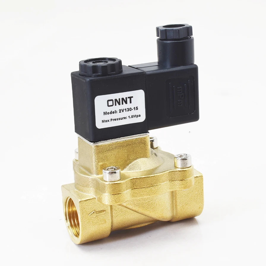 Brass Solenoid Air Valve 110V 12V 220V 24 Volt 1/2 Inch 2 Way Normally Closed Solenoid Valve 2V130-15