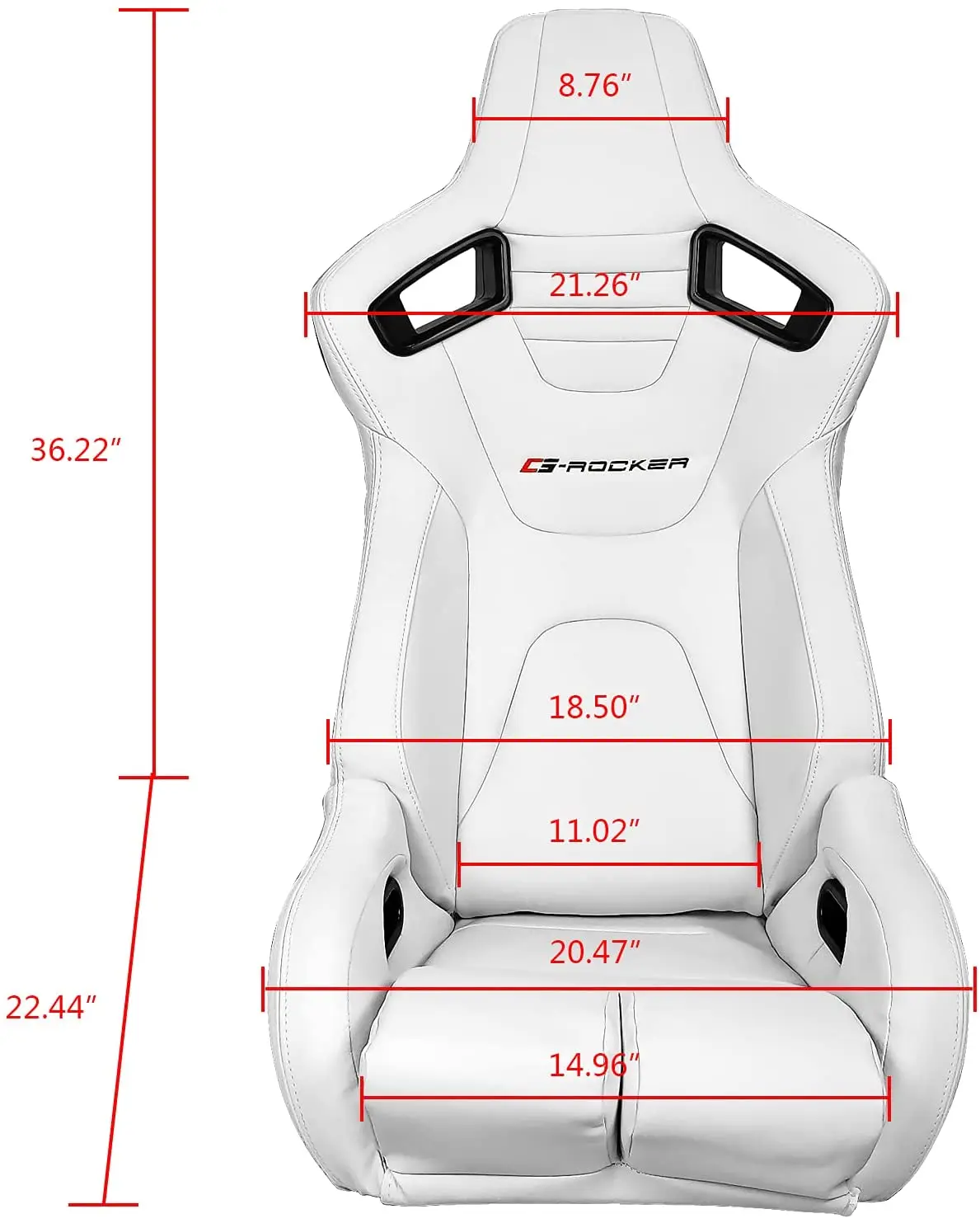 Jiabeir Universal Recaro White PVC Leather With Double Slider Bucket Racing Seats
