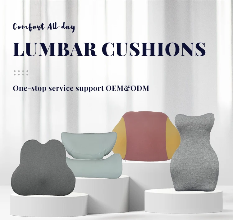 Portable Car Seat Back Rest Cushion Office Lumbar Support Seat Cushion Memory Foam Lumbar Cushion