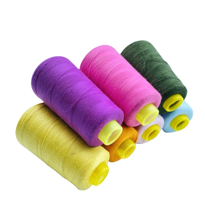 Factory Supply No MOQ 40/2 5000yds Dyed Spun 100% Polyester Sewing Thread for Machine Sewing Supplies