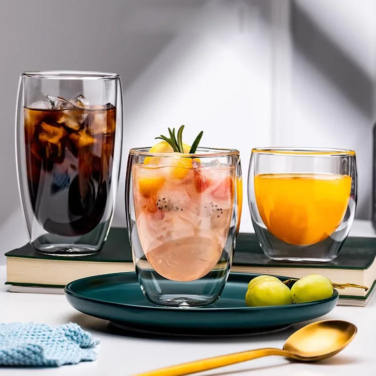 Cheap 80ml 150ml 250ml 350ml 450ml Double Wall Glass Coffee Cup Tea Glass Cup Clear Espresso GlassTumbler Cup