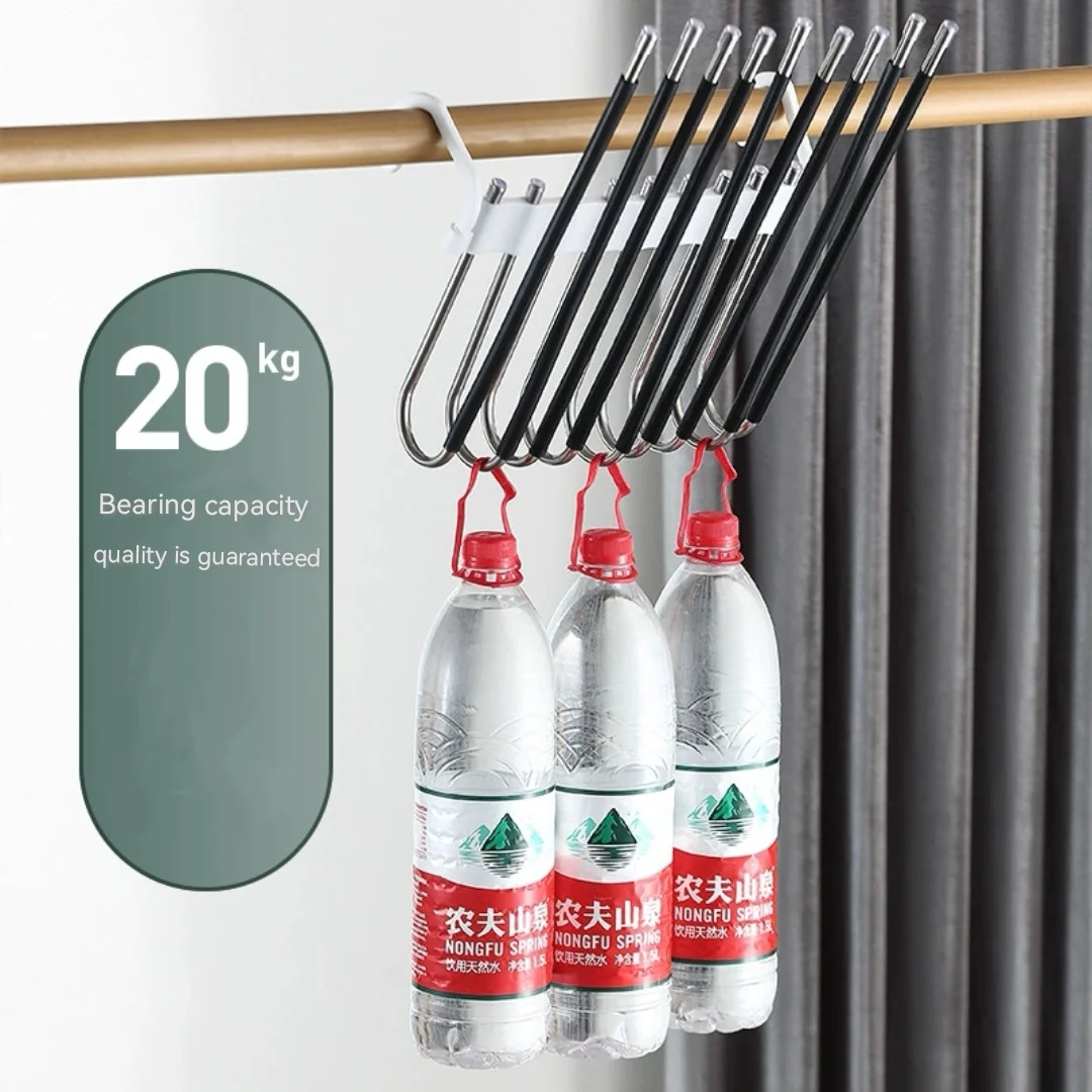 Multifunctional Pants Rack 5-Tube 9-Tube Folding Storage Hanger Space-Saving Metal Plastic Cloth Hanger Bathroom Use Bag Storage