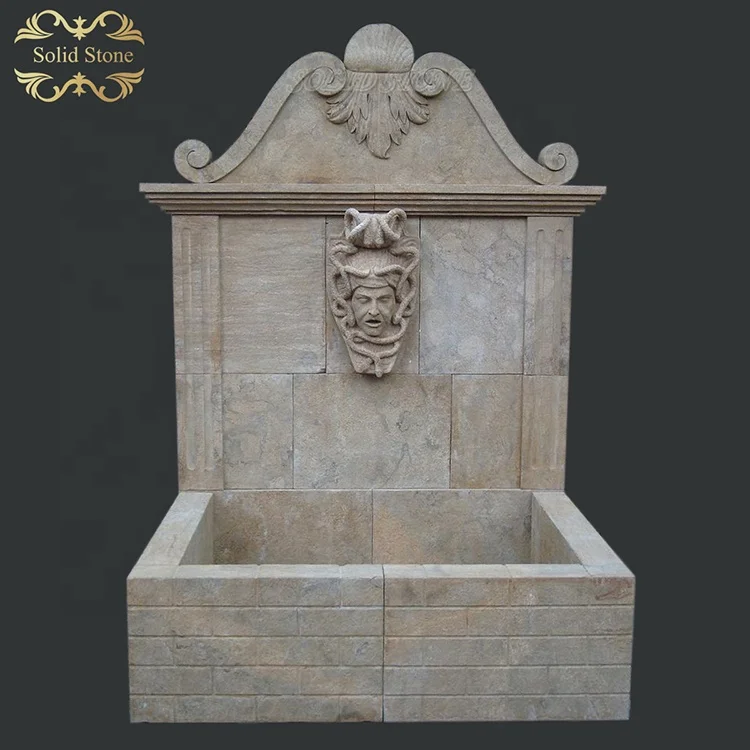 New Customization Garden Decoration Hand carved Unique design natural marble stone antique wall fountain