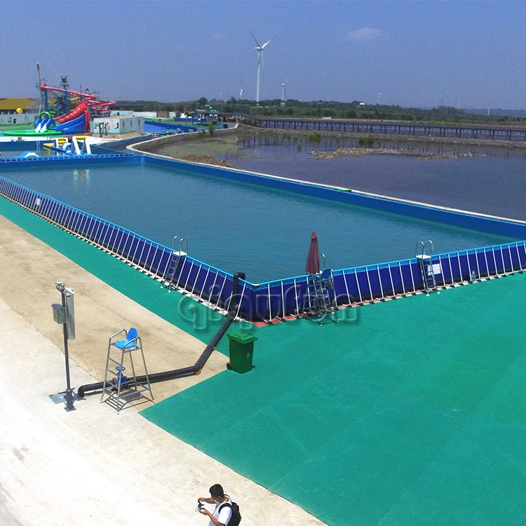 Customized Size PVC Rectangular Metal Frame Above Ground Outdoor Swimming Pool