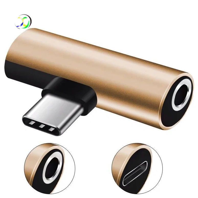 Type C Adapter To 3.5mm Headphone Audio Splitter Cable 2 In 1 Audio Jack Adapter