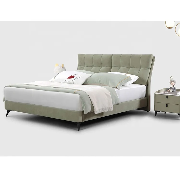Luxury Bedroom Modern Double Bed with Storage Space Up-holstered Beds king Size Bed