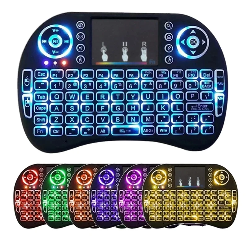 russian german english  backlit air mouse smart remote control Air 2.4g rf wireless keyboard for android windows