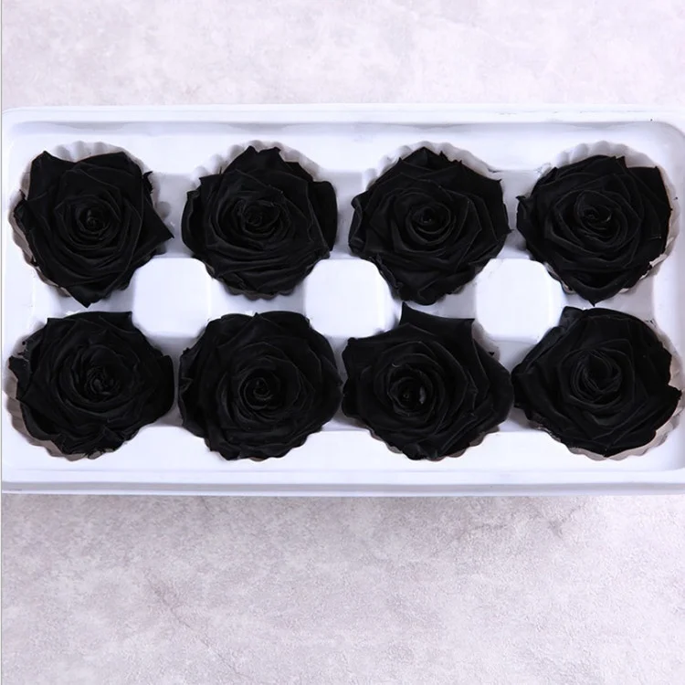 Factory supply A grade stabilized eternity rose flower head white color 4-5cm preserved roses head from KunMing