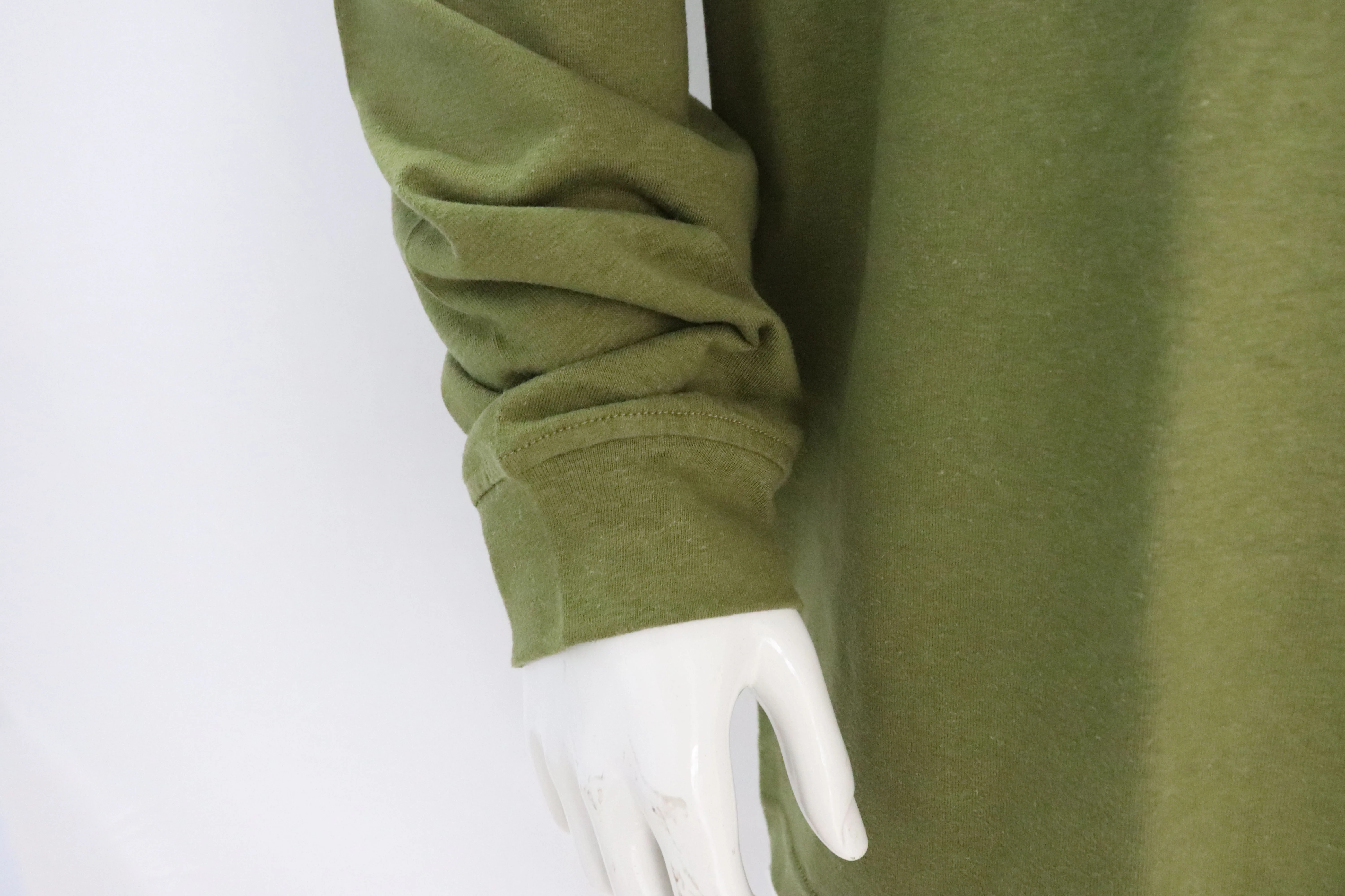 Изготовленный На Заказ 55% конопли 45% органический хлопок 230gsm пустой простой футболка с О-образным вырезом длинным рукавом глубоким широким тиснением ткань из конопляного волокна мужские футболки