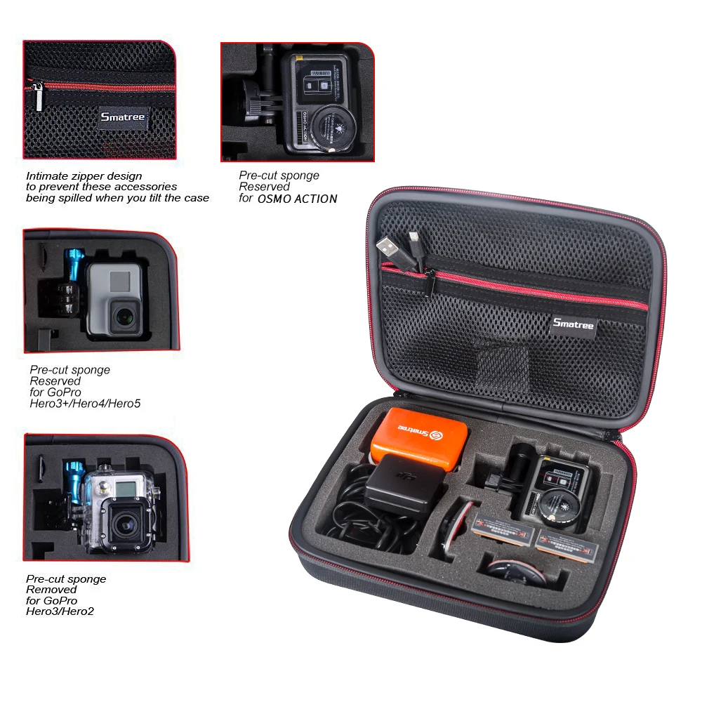 Smatree  hot sale waterproof carrying / travel case for Go pro Smatree G160 Black case