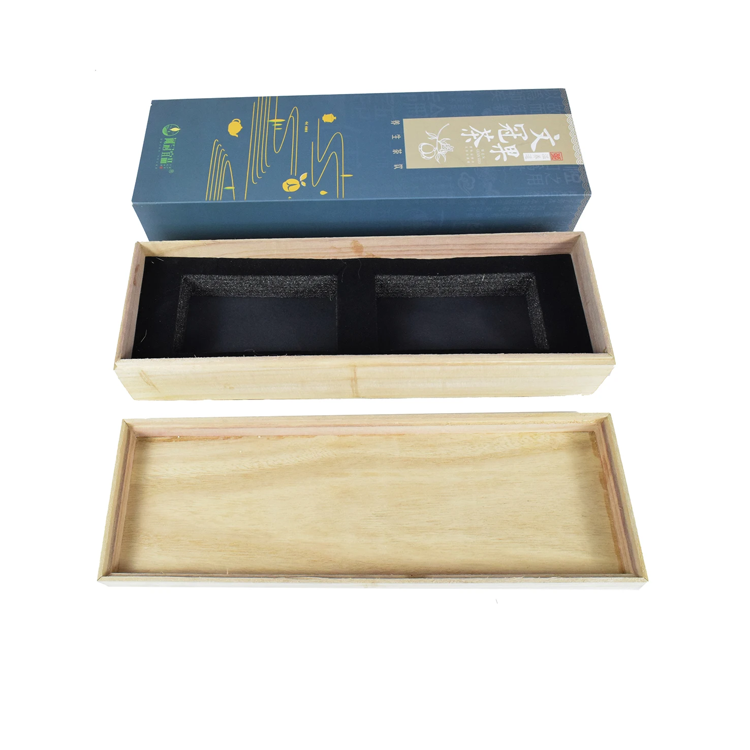 Wholesale Custom Outer Printing Kraft Paper Gift Tea Paper Packaging Fruit Tea Wooden Drawer Box