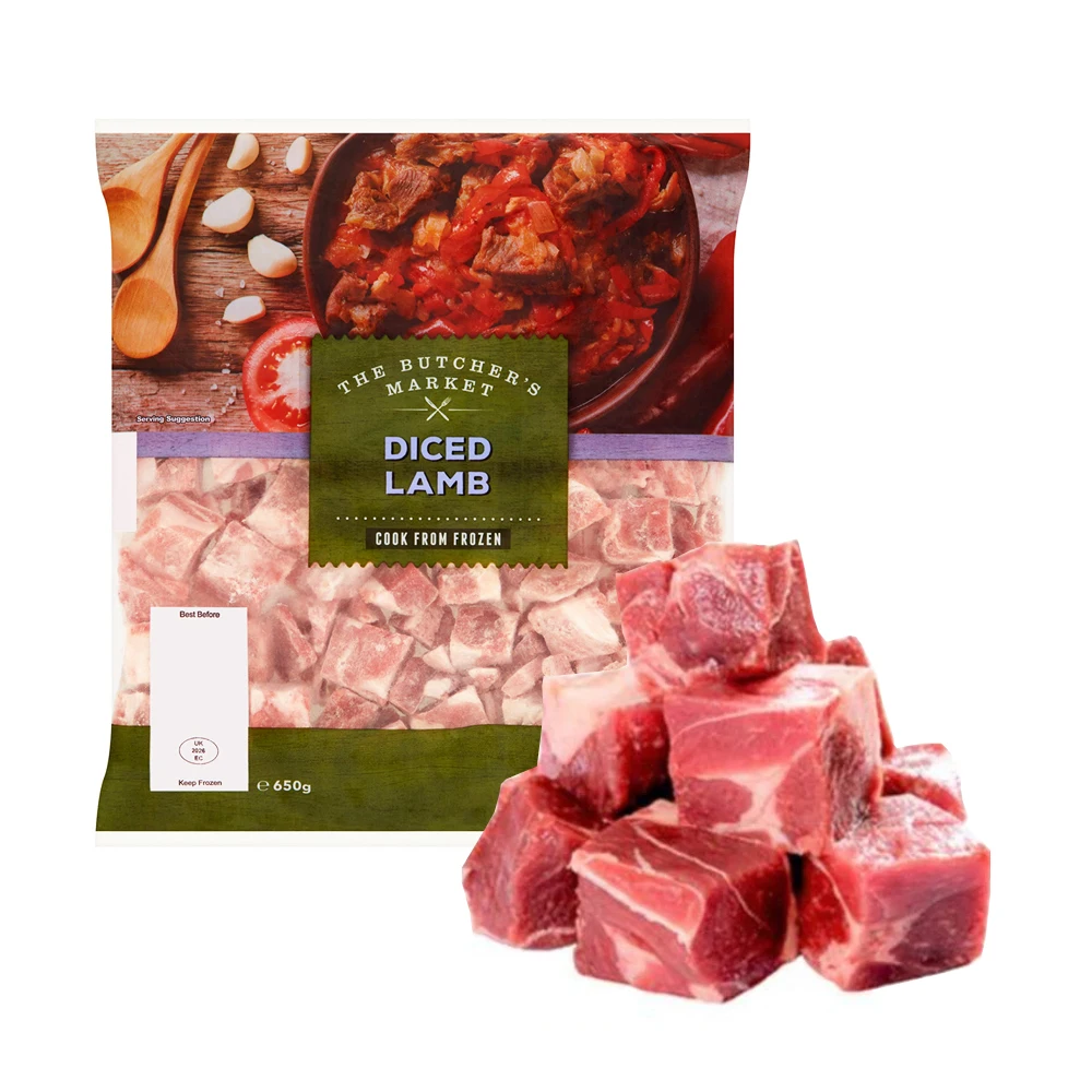 Automatic vffs chicken meat beef packing machine filling in nitrogen weighing frozen goat cut cubes packing machine