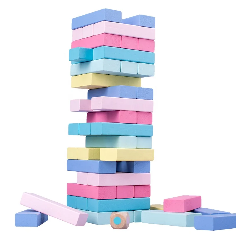 toy kids educational tower blocks game wooden stack high Educational toy hands-on training blocks for kids