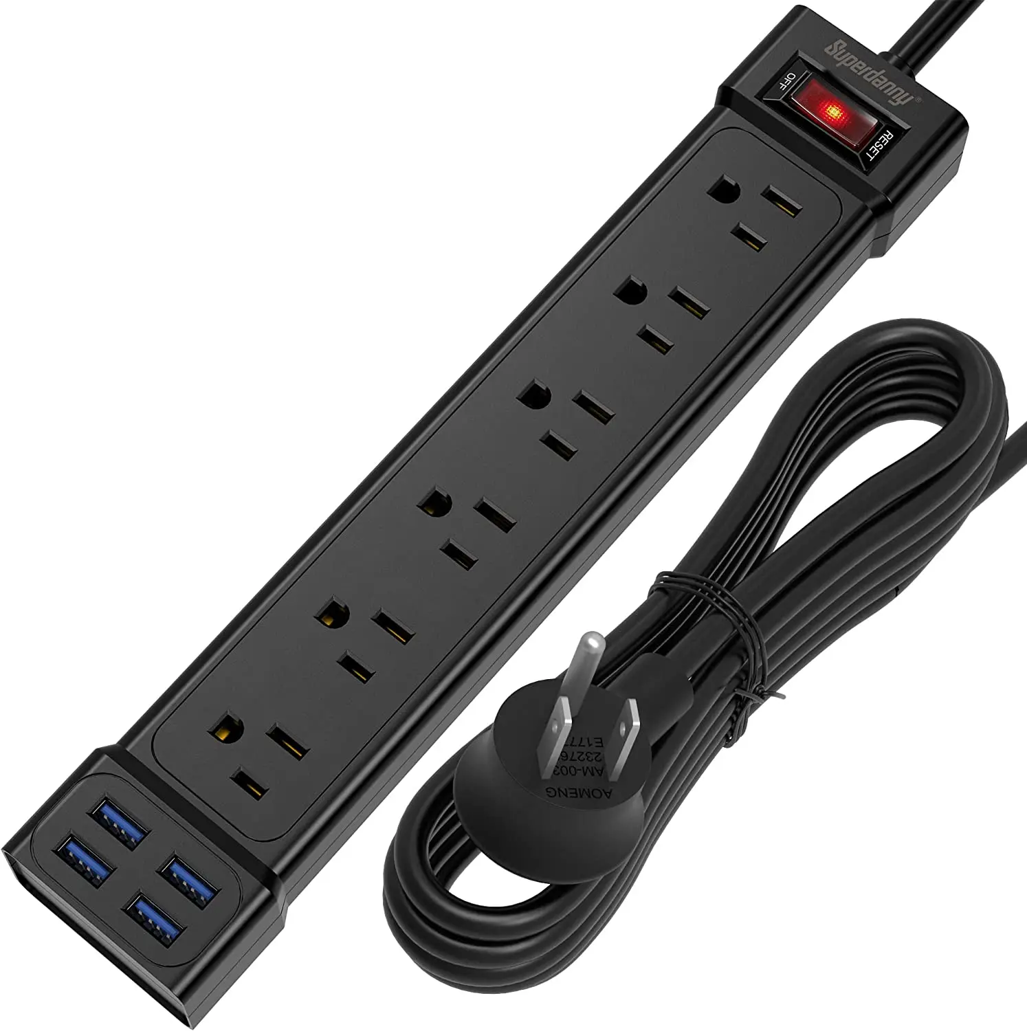 Superdanny heavy duty Extension Cord usb power extension socket Surge Protector  power strip with usb port