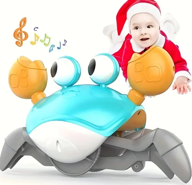 Interactive Crab Toy for Baby Crawling Crab Techno Escape Electronic Toys with Music Toddler Gift