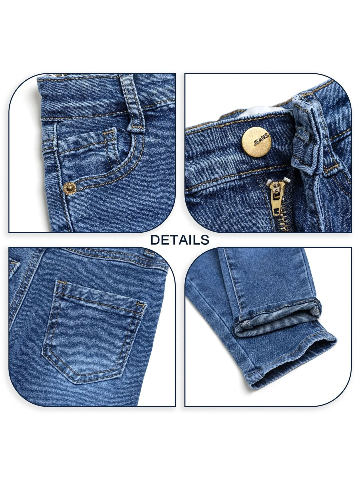 OEM Fashion Casual Children Denim Jeans LOGO Stretch Boys Denim Jeans Straight Legged Pants Factory Wholesale