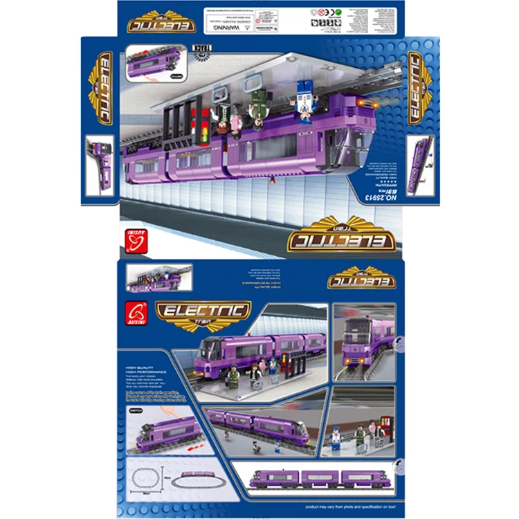 Christmas plastic connector sets station mini train building block toy for 8 year olds