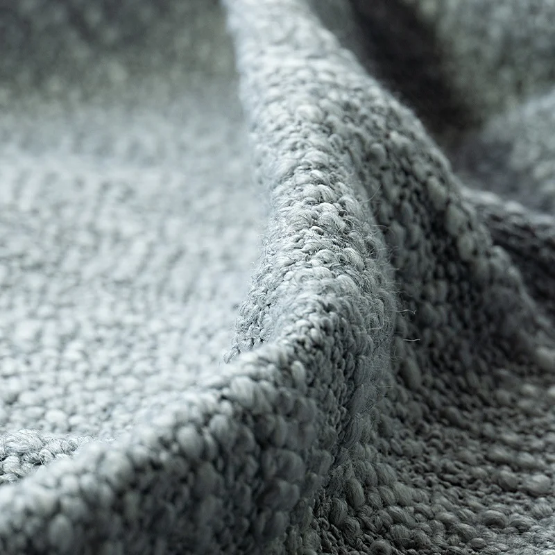 High Quality Wholesales Solid Tela Polyester  Wool Blend Yarn Dye Woven Pure Boucle Upholstery Fabric For Clothing