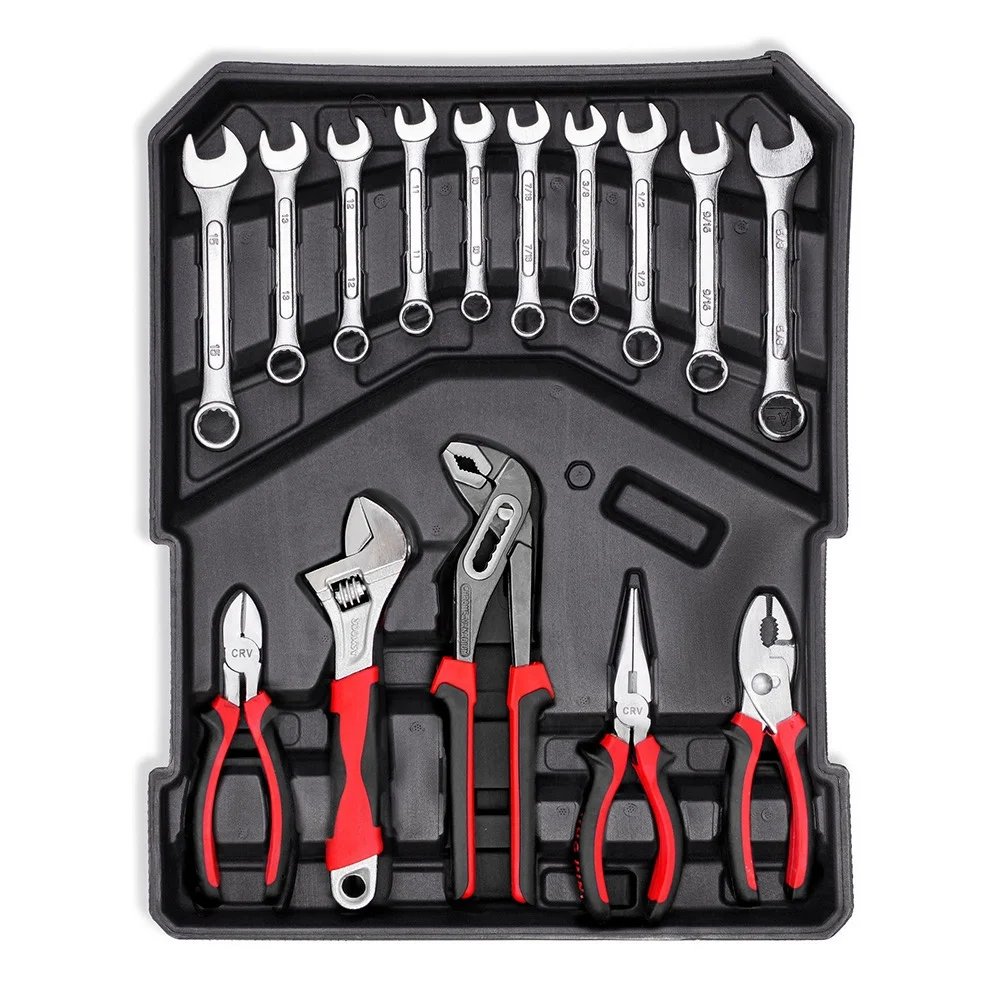187PCS Hardware tool Hand Tools Ratchet Socket Steel Wrench Spanner Set Mechanic Screwdriver Tool Set Toolbox