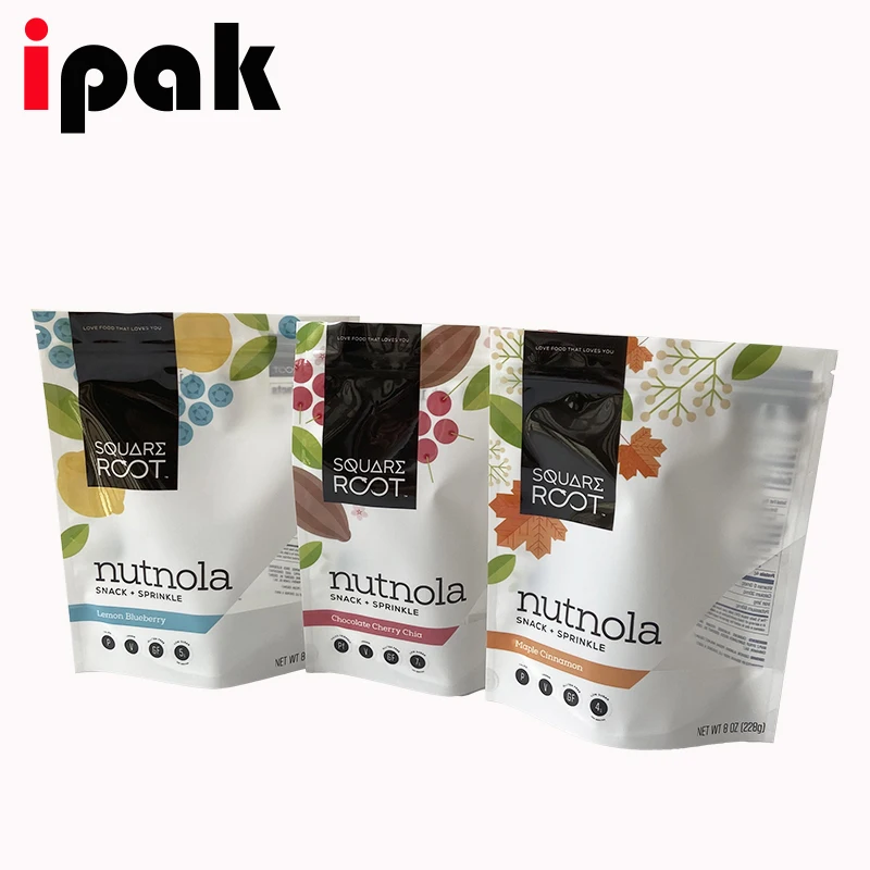 Custom Coconut Packaging Bag Dried Fruit Mango Banana Chips Snacks Aluminum Foil Food Stand Bag With Zipper Paper Bags