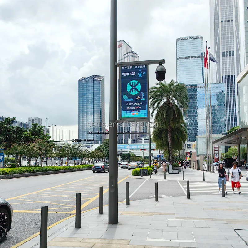 Waterproof LED Display Advertising Street Lighting Pole Display Lamppost Signage Sign