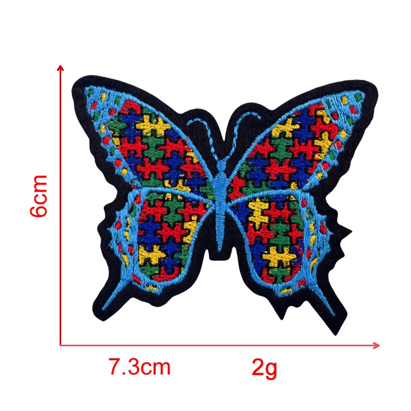 Care asperger syndrome autism symbolic embroidery felt  iron-on autism ASD patches for school bags and clothes