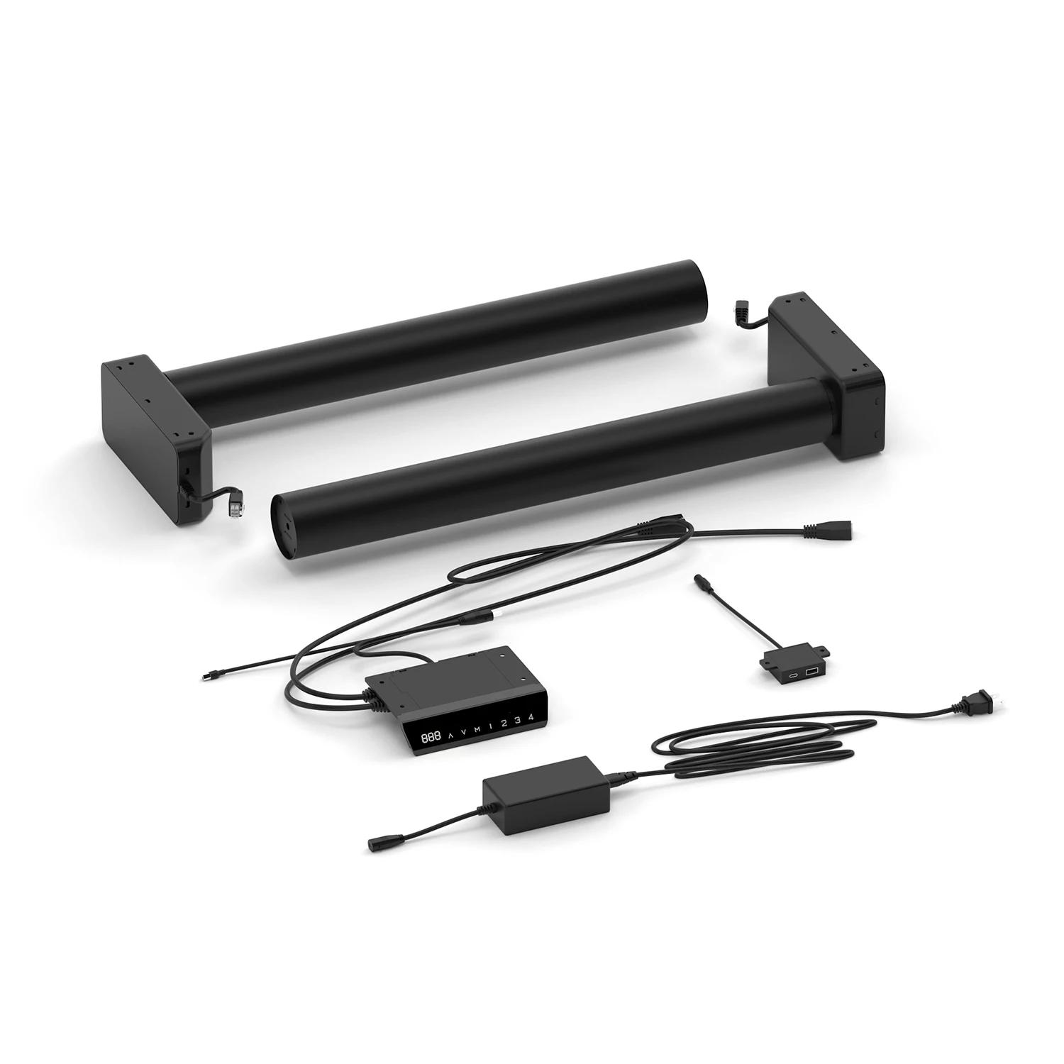 Dual Motor Telescopic Executive Ergonomic Electric Height Adjustable Work and Home Glass Top Office Desk Frame