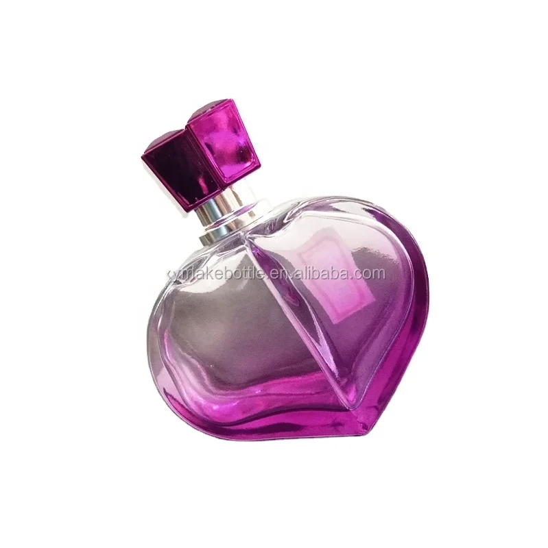 50ml heart shape clear glass perfume bottle luxury glass bottle with heart shape cap