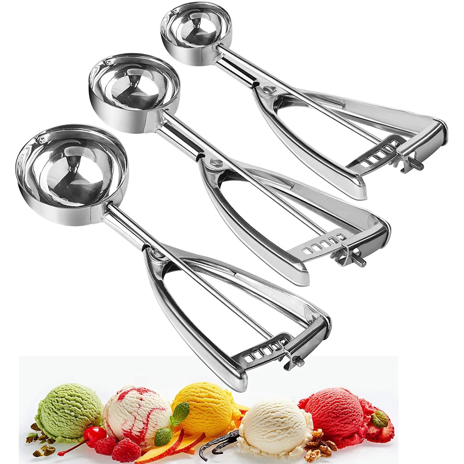 
Multiple Uses Different Size Ice Scream Cookie Scoop stainless steel 
