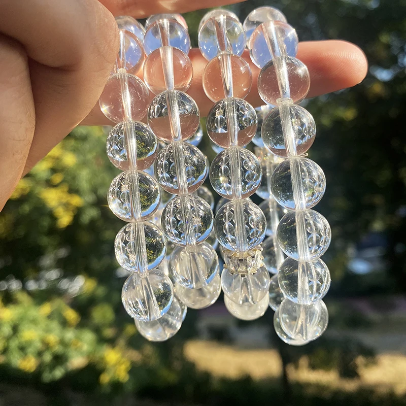 wholesale white crystal round beads Natural crystal beads Clear Quartz Bracelet for crystal crafts