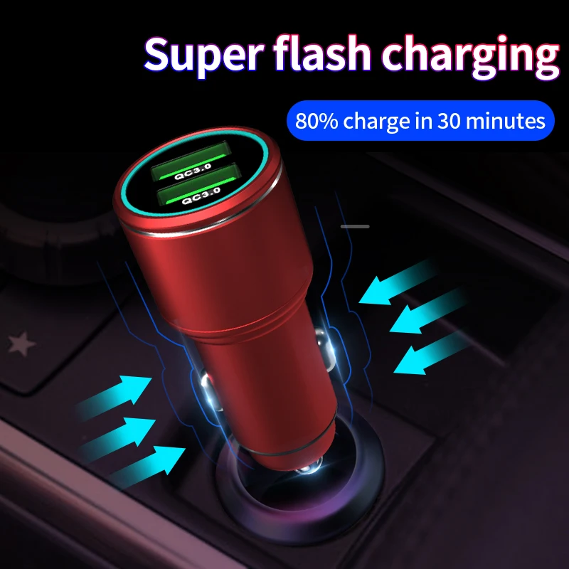  Лидер продаж автомобильное зарядное устройство с двойным USB портом QC3.0