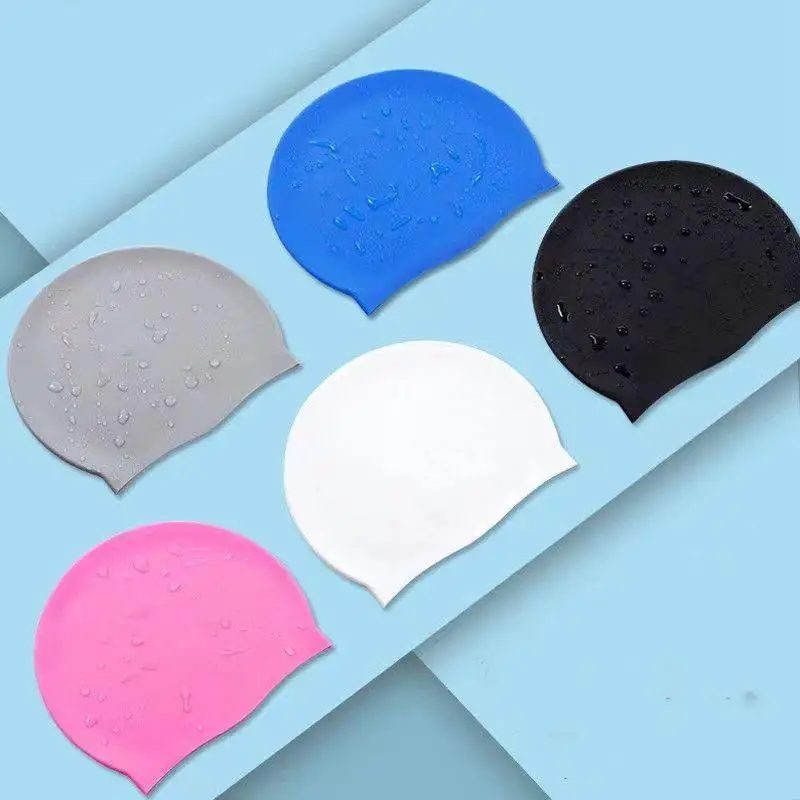 fashion multicolor swimming hat silicone material water sports silicone swimming cap for children