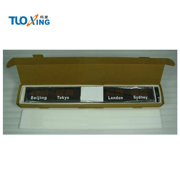wall mounted digital led time zone clock world clock